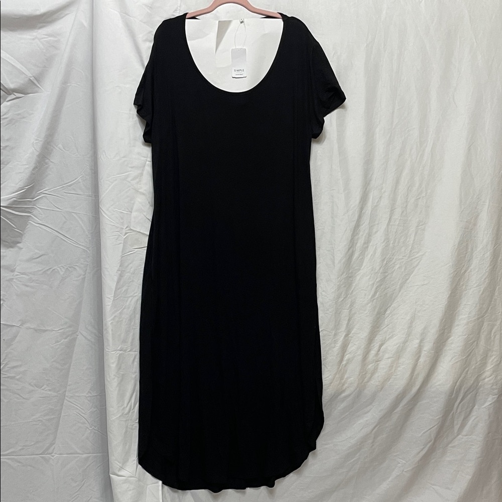 NWT ❤️ Cut Out Back, Empire Waist, Cap Sleeve, Black Flowy Maxi Dress, 2X